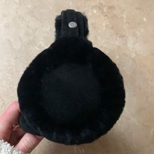 UGG black suede earmuffs new